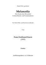 Melancolia (1993) - Fassung für Solo-Flöte und Kammerorchester